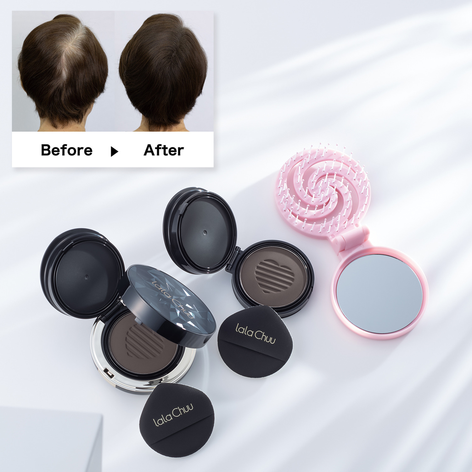 ララチュー デビュー5周年 メイク効果で薄毛と白髪を 簡単瞬時に