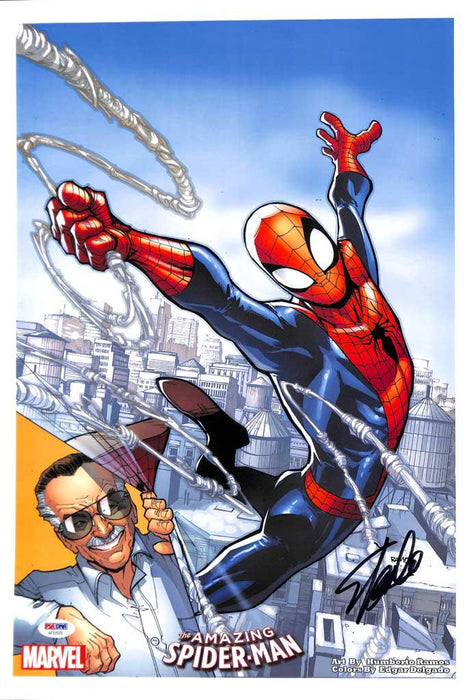Stan Lee Signed 13x19 SPIDER-MAN Poster (PSA AF51575) — RSA