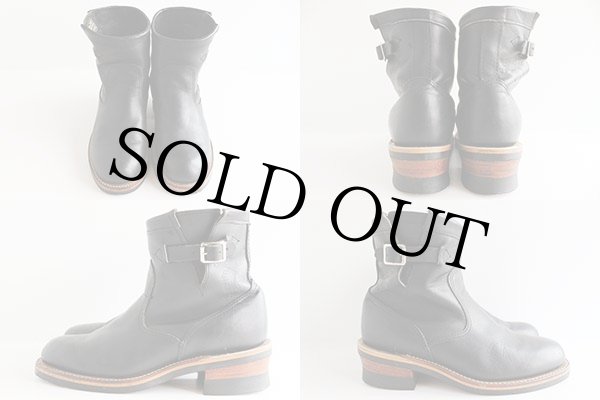 90s USA製 CHIPPEWAチペワ ショート エンジニアブーツ 黒 7.5E