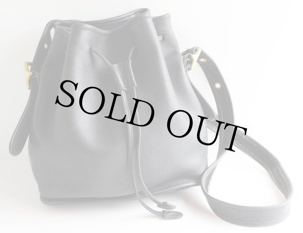 USA製 COACH オールド コーチ 巾着 レザー ショルダーバッグ 黒☆9952