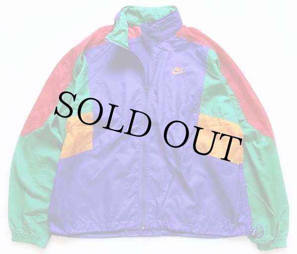 90s NIKEナイキ マルチカラー 切り替え ナイロンジャケット L