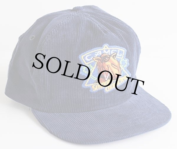 デッドストック☆80s CAMEL キャメル 刺繍 コーデュロイキャップ 紺