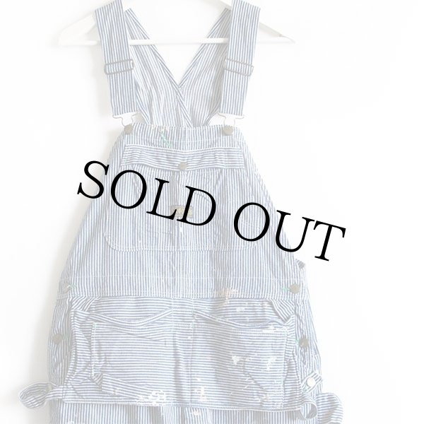 50s UNKNOWN エプロン付き ヒッコリー ストライプ オーバーオール