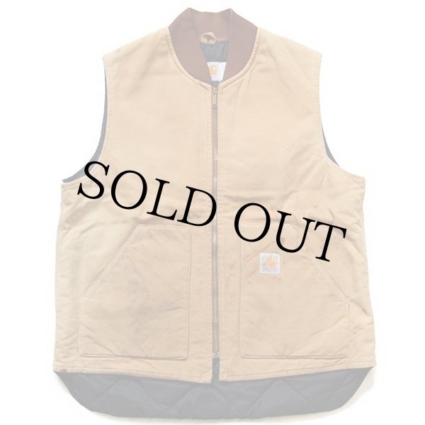 90s USA製 carharttカーハート キルティングライナー ダックベスト 茶