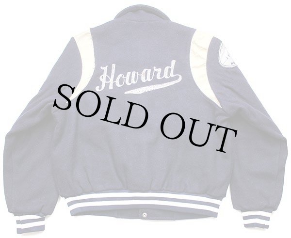 70s ALVIN Howardチェーン刺繍 パッチ付き メルトン ウール スタジャン