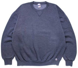 90s USA製 RUSSELLラッセル 無地 前V スウェット 杢チャコールグレー L