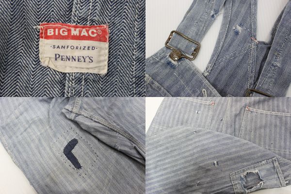 60s BIGMACビッグマック ヘリンボーンオーバーオール - Sixpacjoe Web Shop