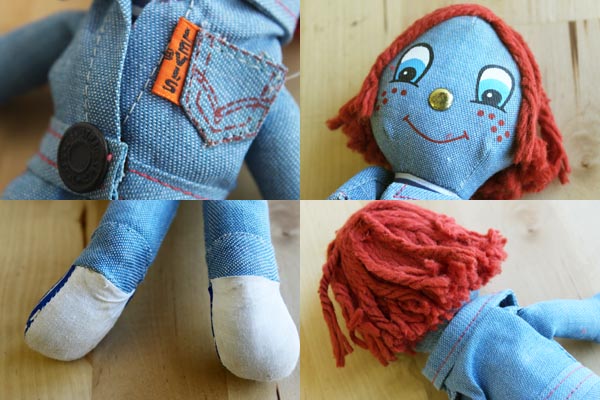 70s LEVI'Sリーバイス BIGE デニム ラグドール☆ぬいぐるみ