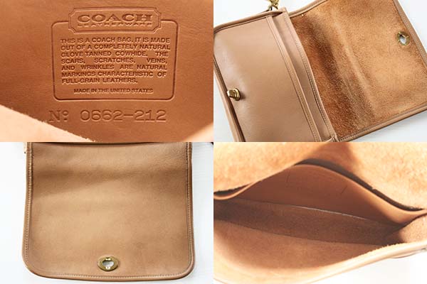 USA製オールド コーチ レザー ショルダーバッグ ベージュ☆212