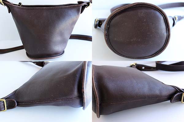 USA製オールド コーチ バケツ型レザーショルダーバッグ茶 9019