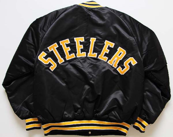 デッドストック☆90s STAHL-URBAN NFL STEELERS ナイロンスタジャン 黒