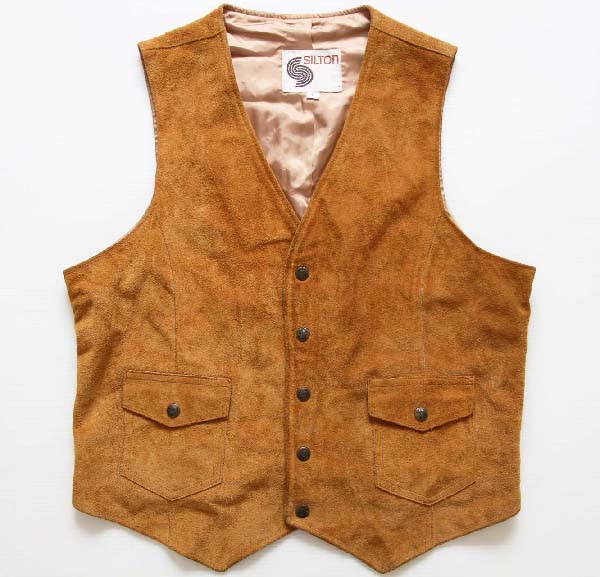 70's SILTON スエードレザーベスト 茶 L - Sixpacjoe Web Shop