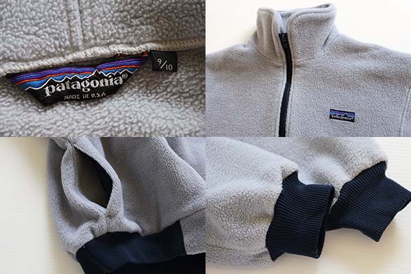 80s USA製patagoniaパタゴニア フルジップ フリースジャケット グレー