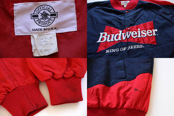 90s USA製 Budweiserバドワイザー 切り替え ナイロンジャケット XL