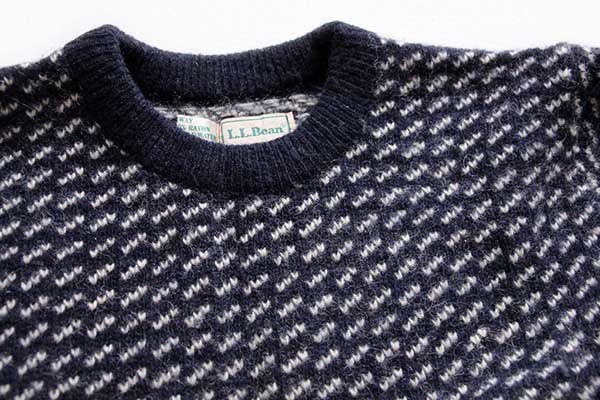90s ノルウェー製 L.L.Bean ノルウェージャン バーズアイ ウールニット