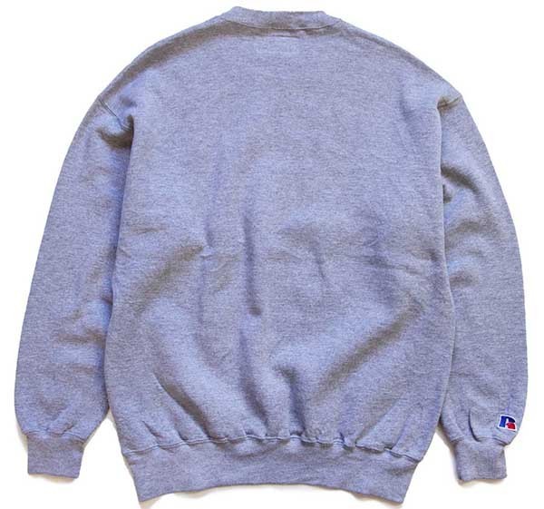 90s USA製 RUSSELLラッセル PROPERTY OF DHA 前V スウェット グレー XL