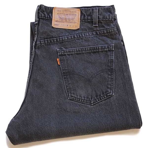 90s USA製 Levi'sリーバイス 550 ブラック デニムパンツ w38 L32☆71