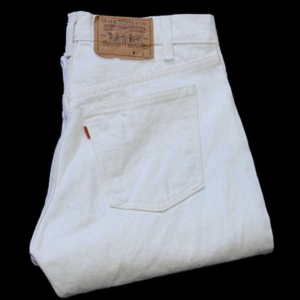 80s USA製 Levi'sリーバイス 505 ホワイト デニムパンツ w31 L32