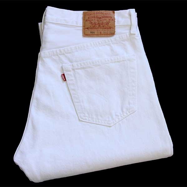 90s USA製 Levi'sリーバイス 501 ホワイト デニムパンツ w36 L32