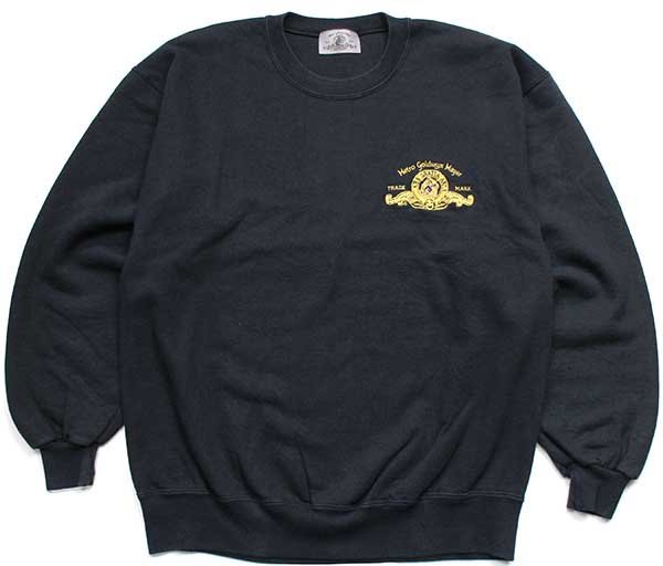 90s USA製 Metro goldwyn Mayer ロゴ刺繍 スウェット 黒 L - Sixpacjoe