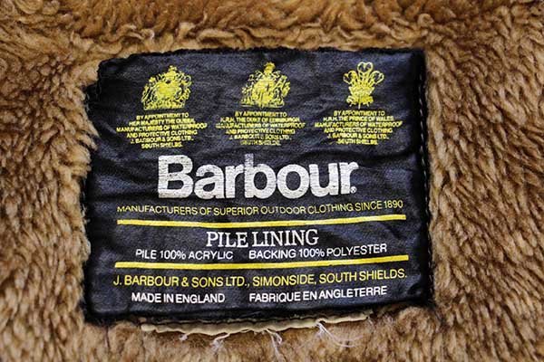 90s 英国製 Barbourバブアー パイルライナー ボア ベスト ブラウン☆27