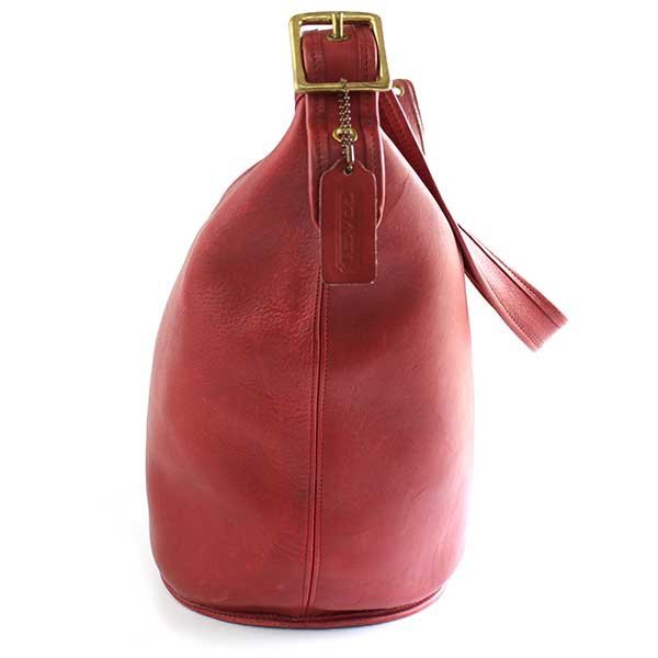 USA製 COACH オールド コーチ バケツ型 レザー ショルダーバッグ 赤 大