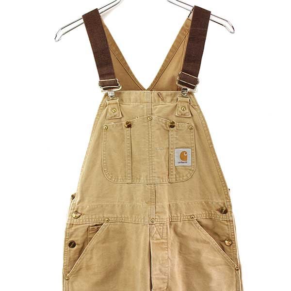 80s carharttカーハート ダック地 ダブルニー オーバーオール 茶