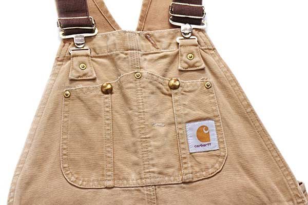 80s carharttカーハート ダック地 ダブルニー オーバーオール 茶