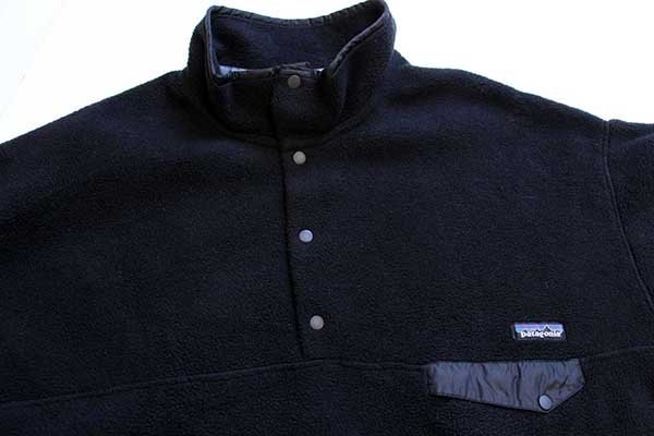 00s メキシコ製 patagoniaパタゴニア シンチラ フリース スナップT 黒