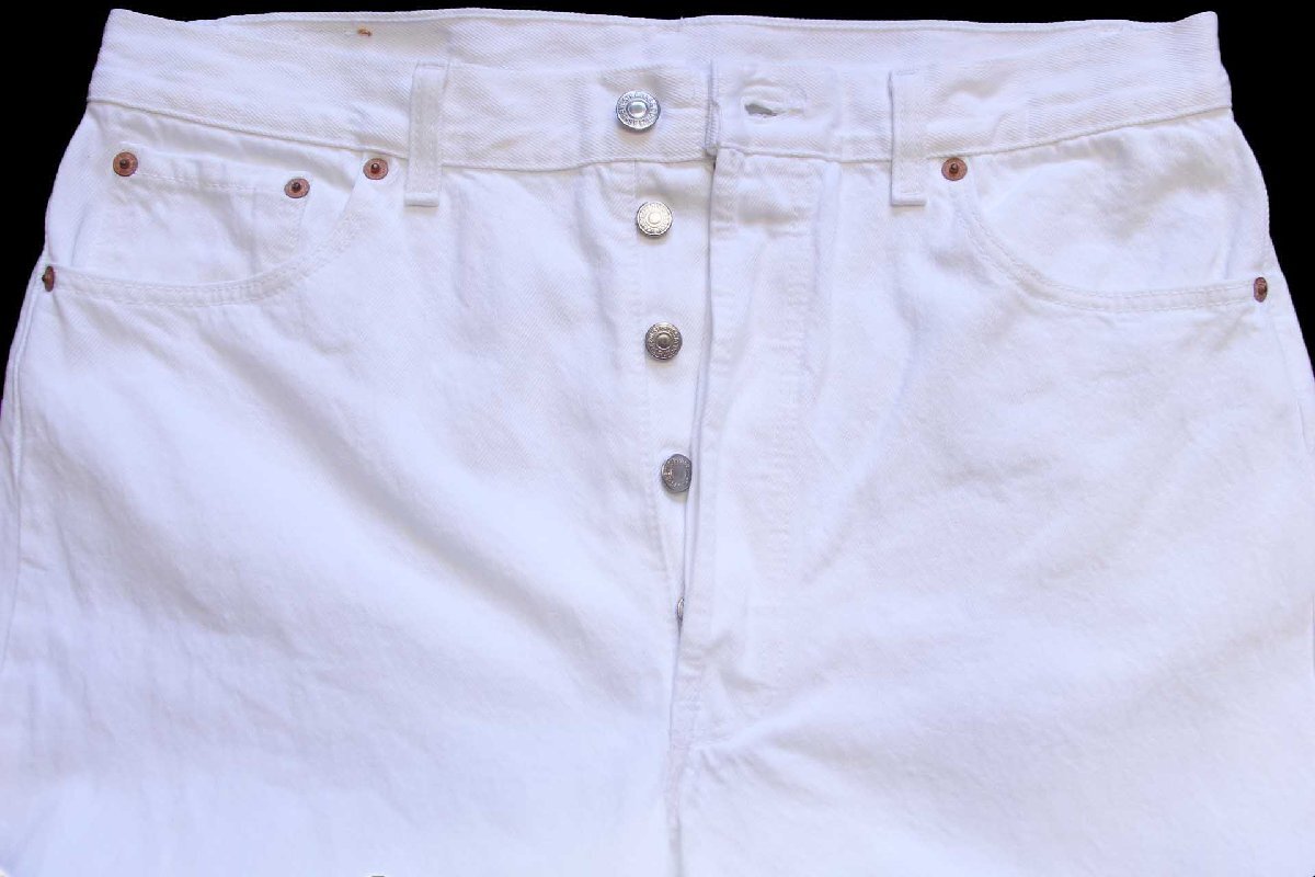 90s USA製 Levi'sリーバイス 501 ホワイト デニムパンツ w36 L32