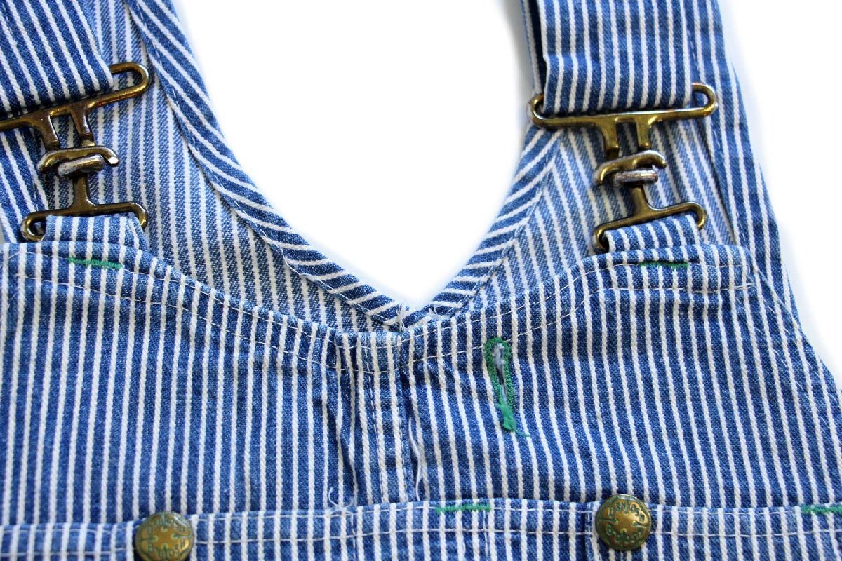 80s USA製 OSHKOSH B'GOSH エプロン付き ダブルニー ヒッコリー