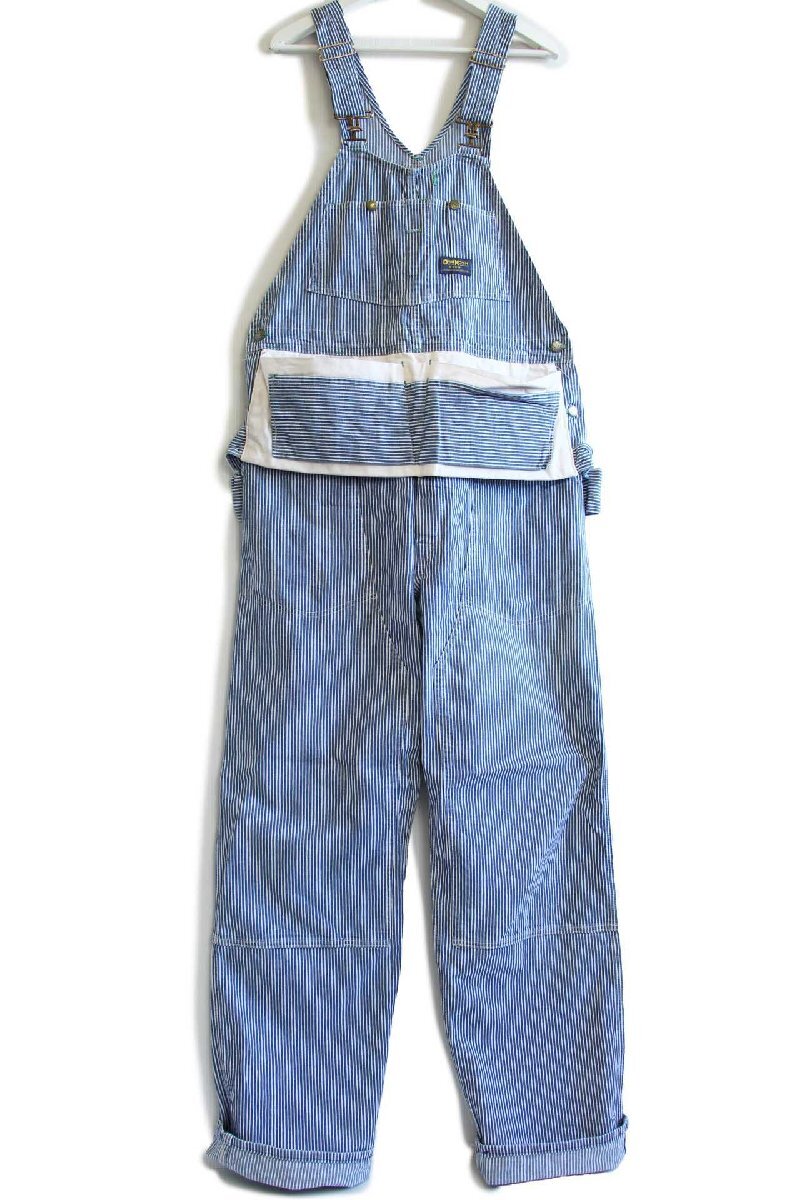 80s USA製 OSHKOSH B'GOSH エプロン付き ダブルニー ヒッコリー