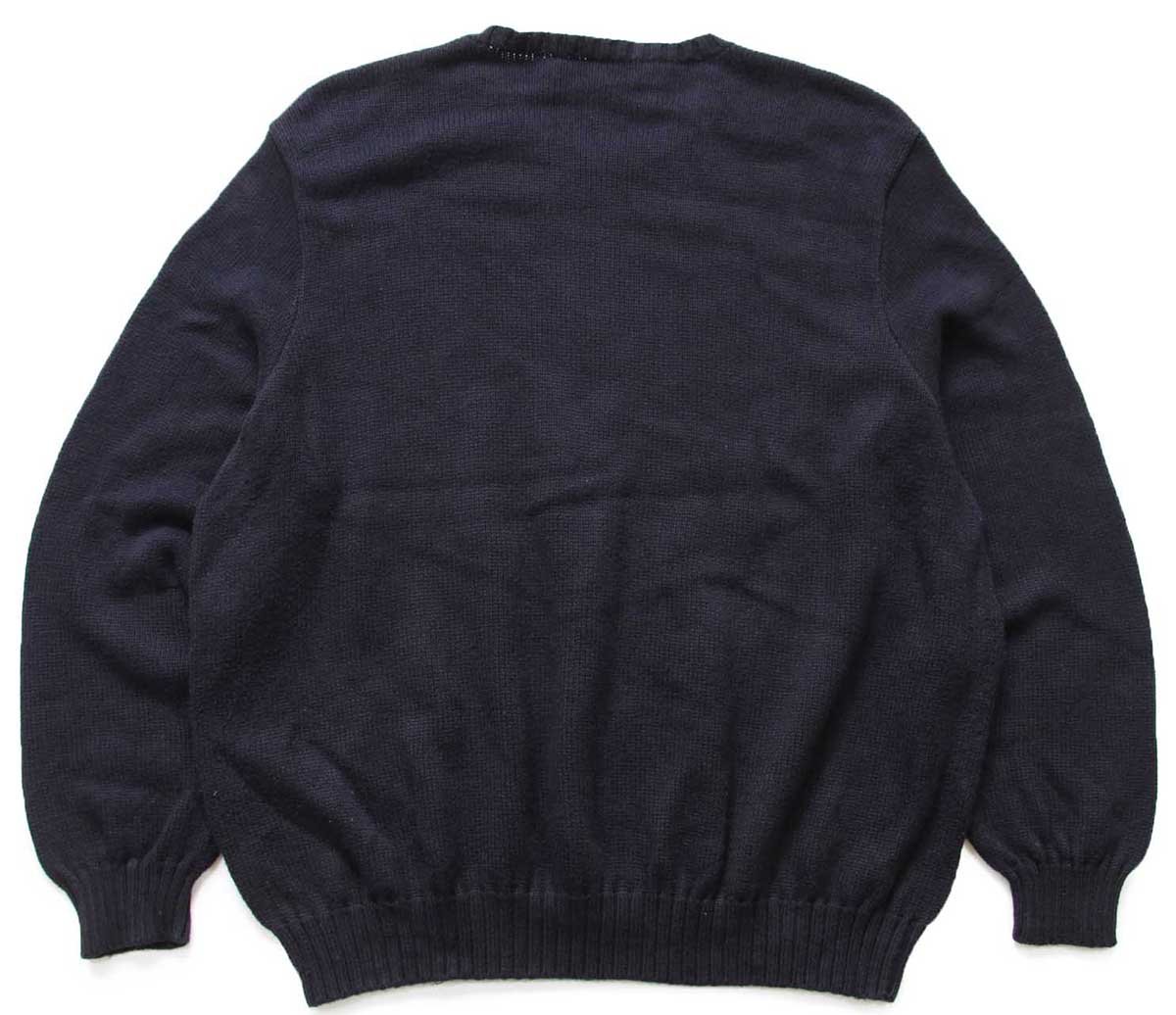 90s ポロ ラルフローレン ワンポイント コットンニット セーター 黒 4X