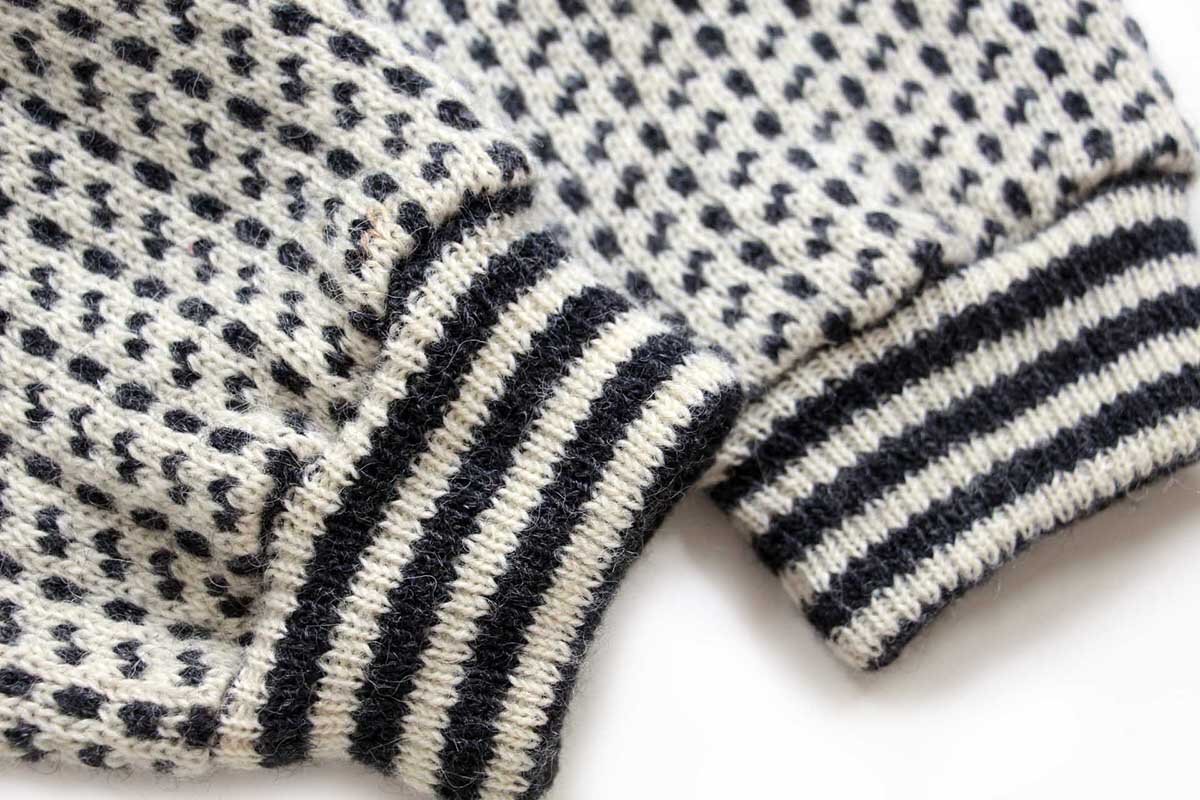 80s ノルウェー製 L.L.Bean ノルウェージャン バーズアイ ウールニット