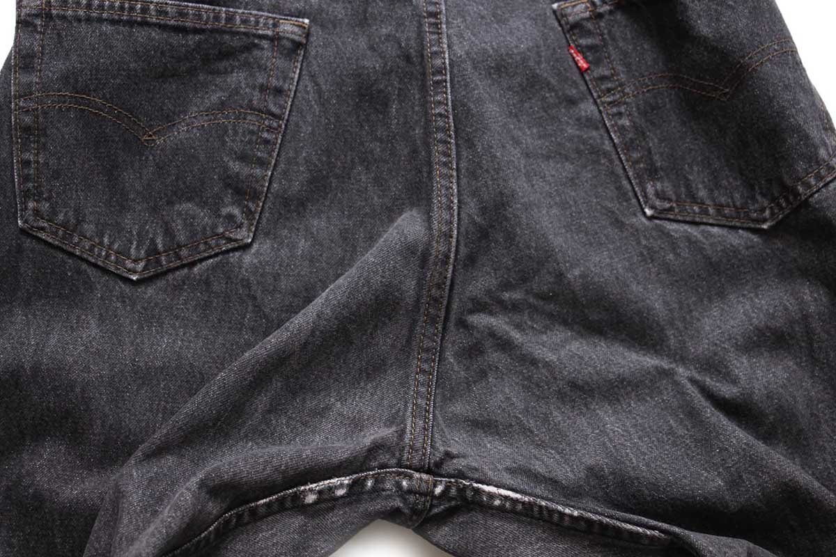 90s USA製 Levi'sリーバイス 501 先染め ブラック デニムパンツ w38