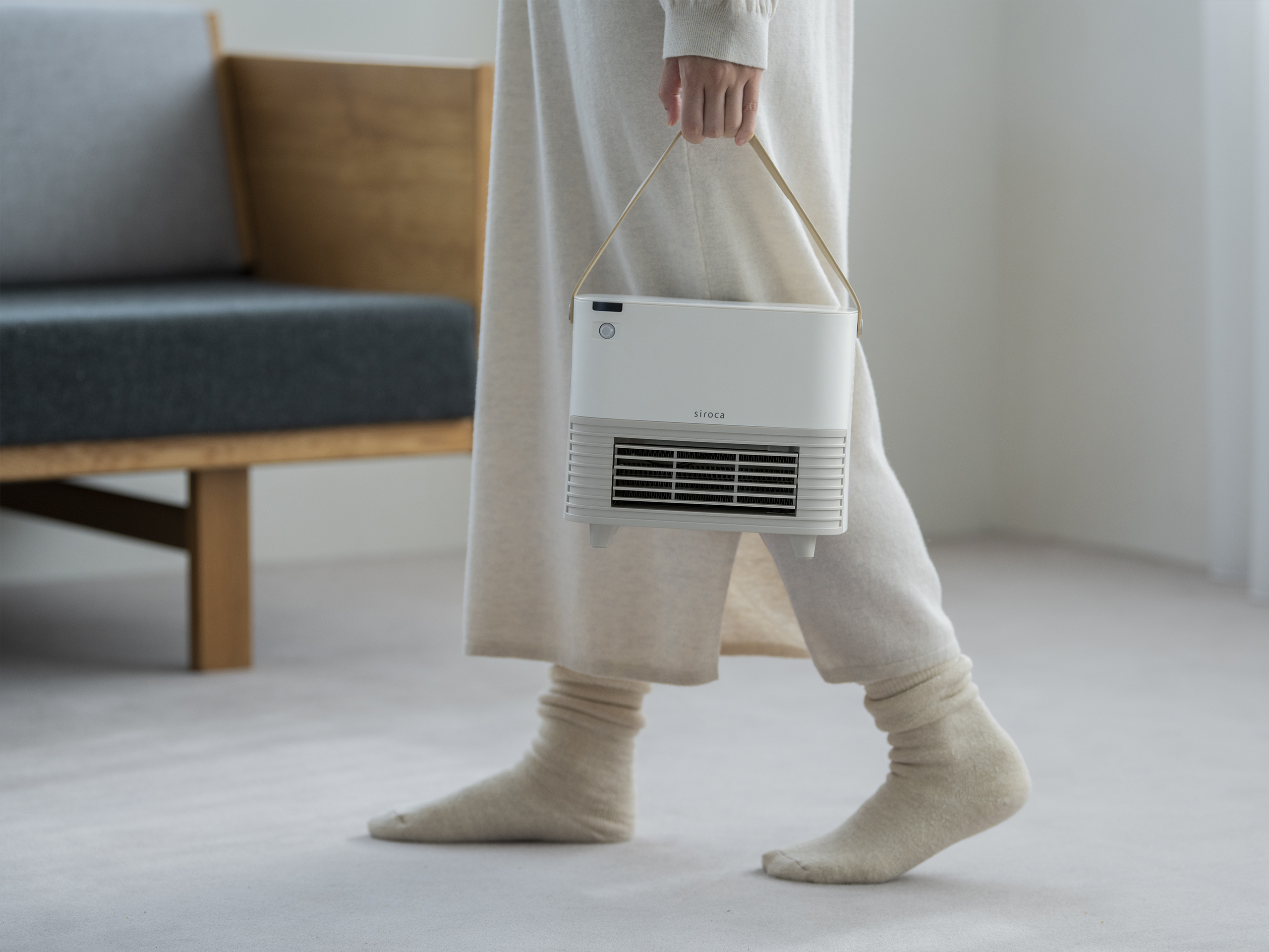 人感センサー付き セラミックファンヒーター ポカ CUBE ｜シロカ