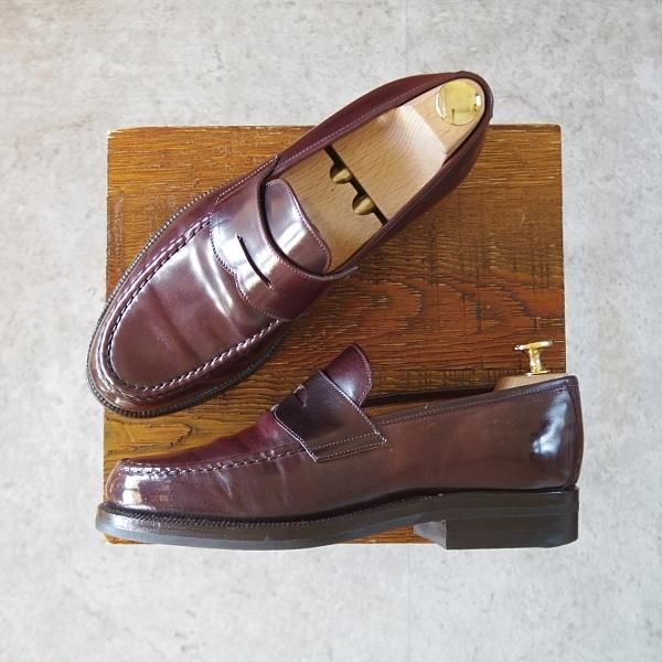 エンツォ・ボナフェ SIZE 39【コードバン仕様/コインローファー/赤茶