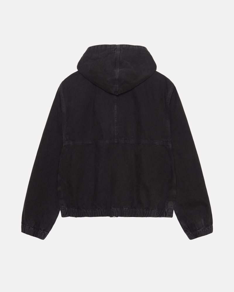 Stussy 作業 Insulated キャンバス ジャケット 黒 日本 新作 | Stussy