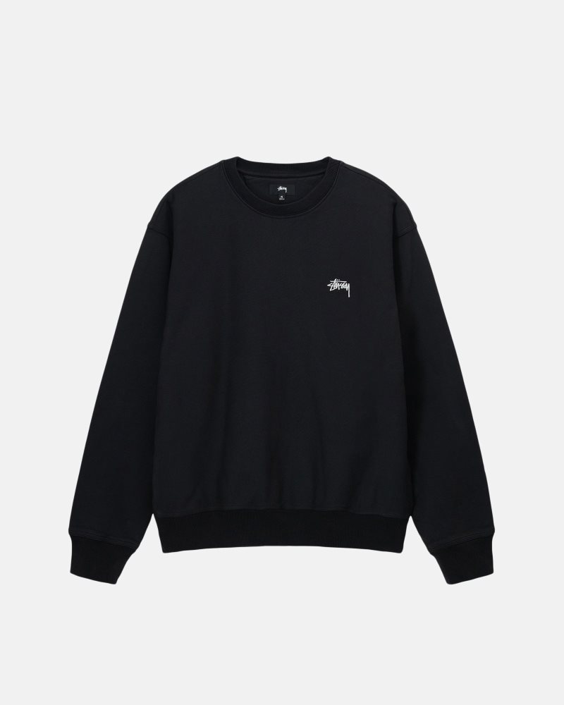 Stussy Stock Logo Crew スウェット 黒 日本 新作 | Stussy Japan