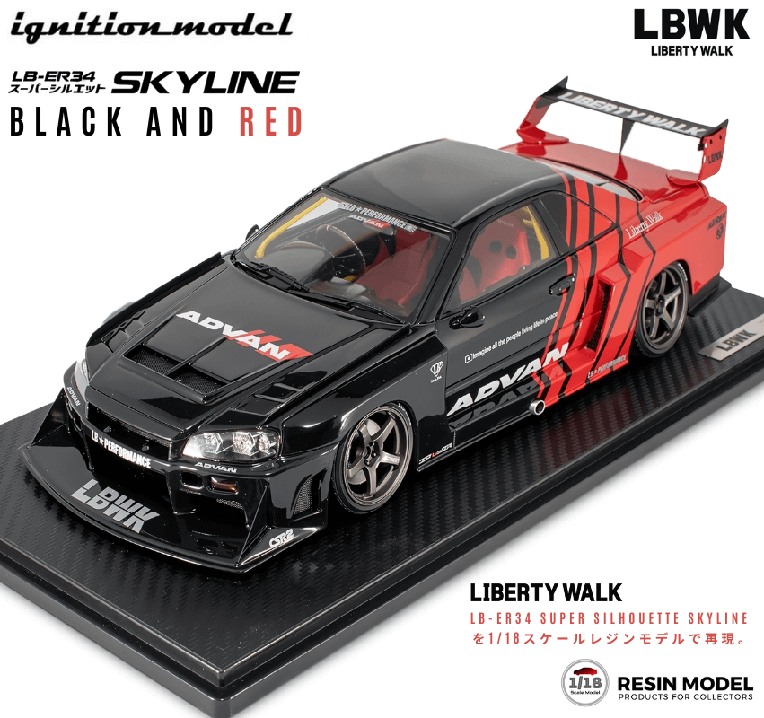 1/18スケール ignition model「LB-ER34 Super Silhouette SKYLINE