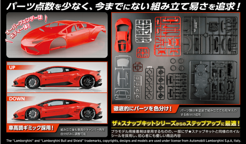 アオシマ「LB-WORKS プラモデル 1/24 ランボルギーニ ウラカン ver.1