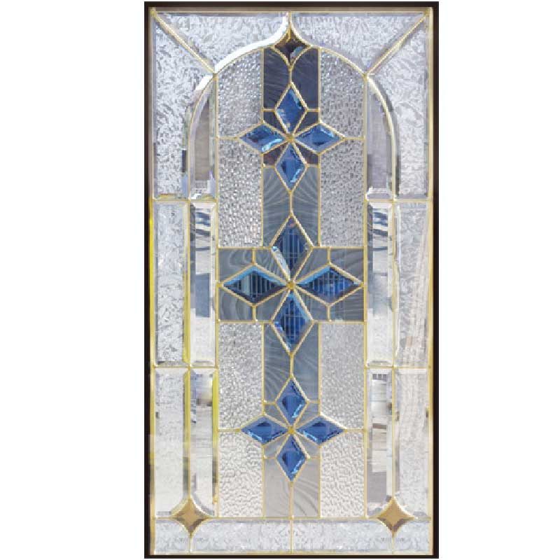 青のコントラストが美しい！ エレガントなステンドグラス | 特注