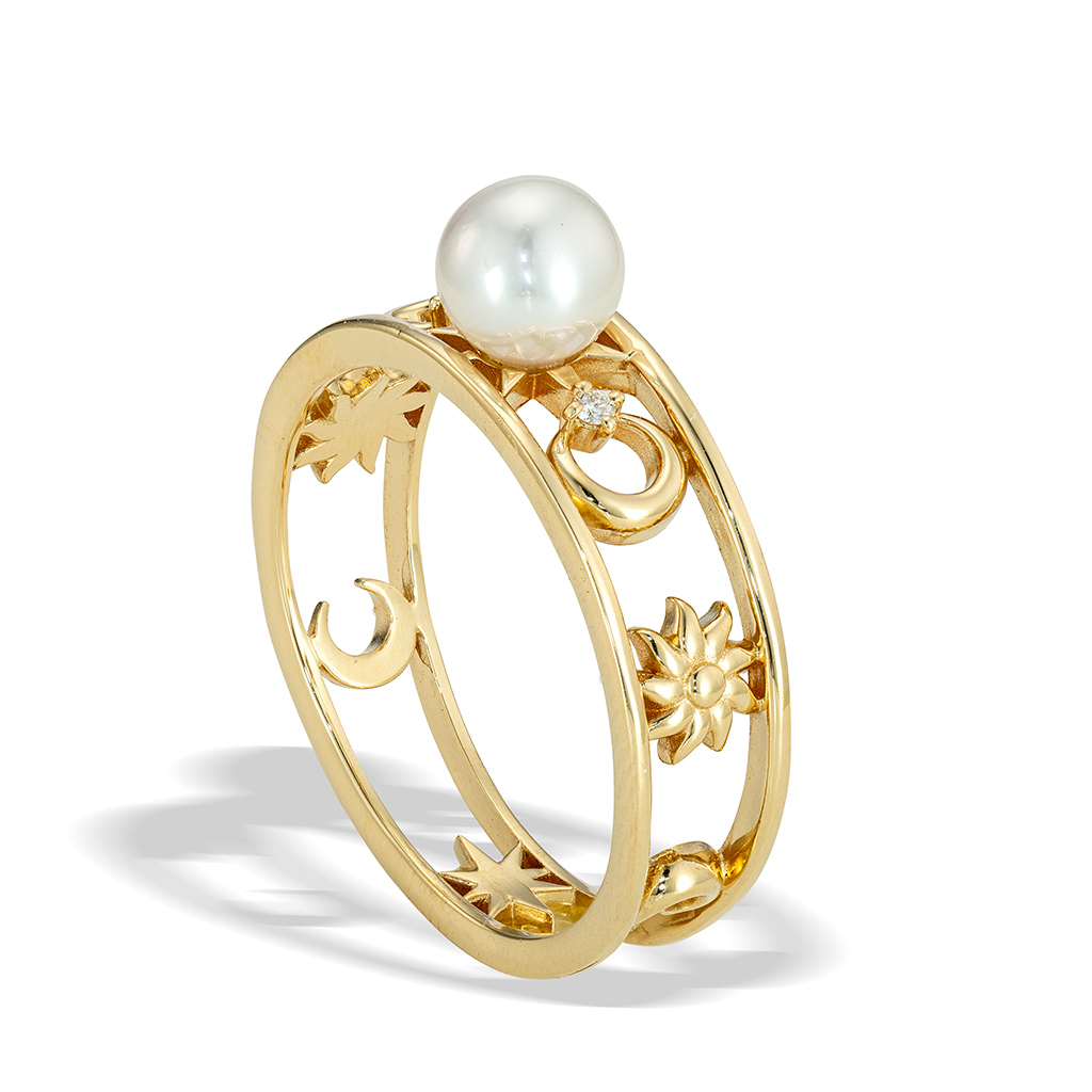 PEARL MOON&SUN RING(2ZR1607)K18 リング｜スタージュエリー公式