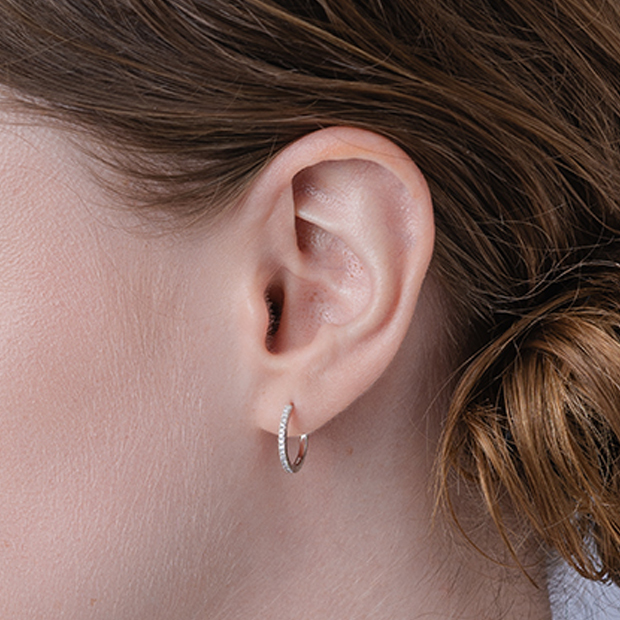 CLICK HOOP PIERCED EARRING(M)(片耳用)(2ZP1566)K18 ピアス｜スター