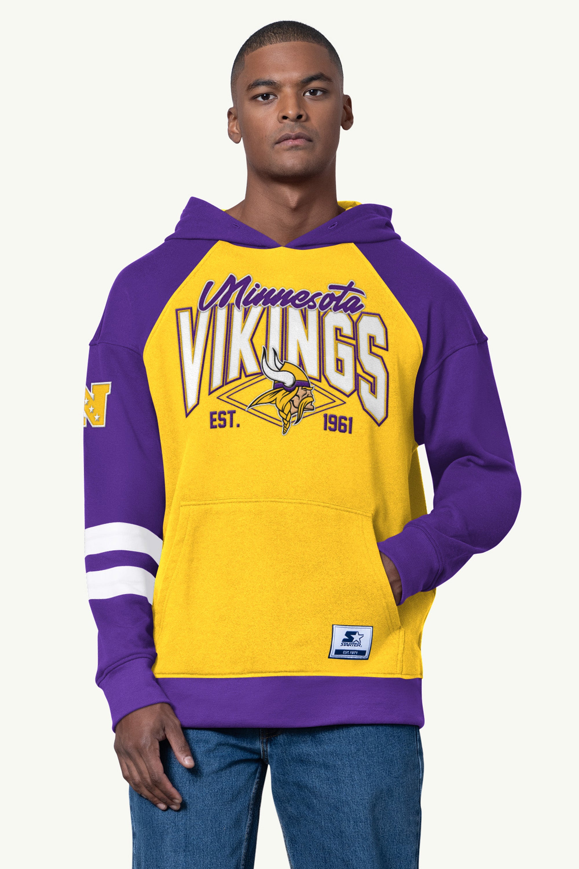 Mens Minnesota Vikings Interception Colorblock Hoodie | NFL | Starter