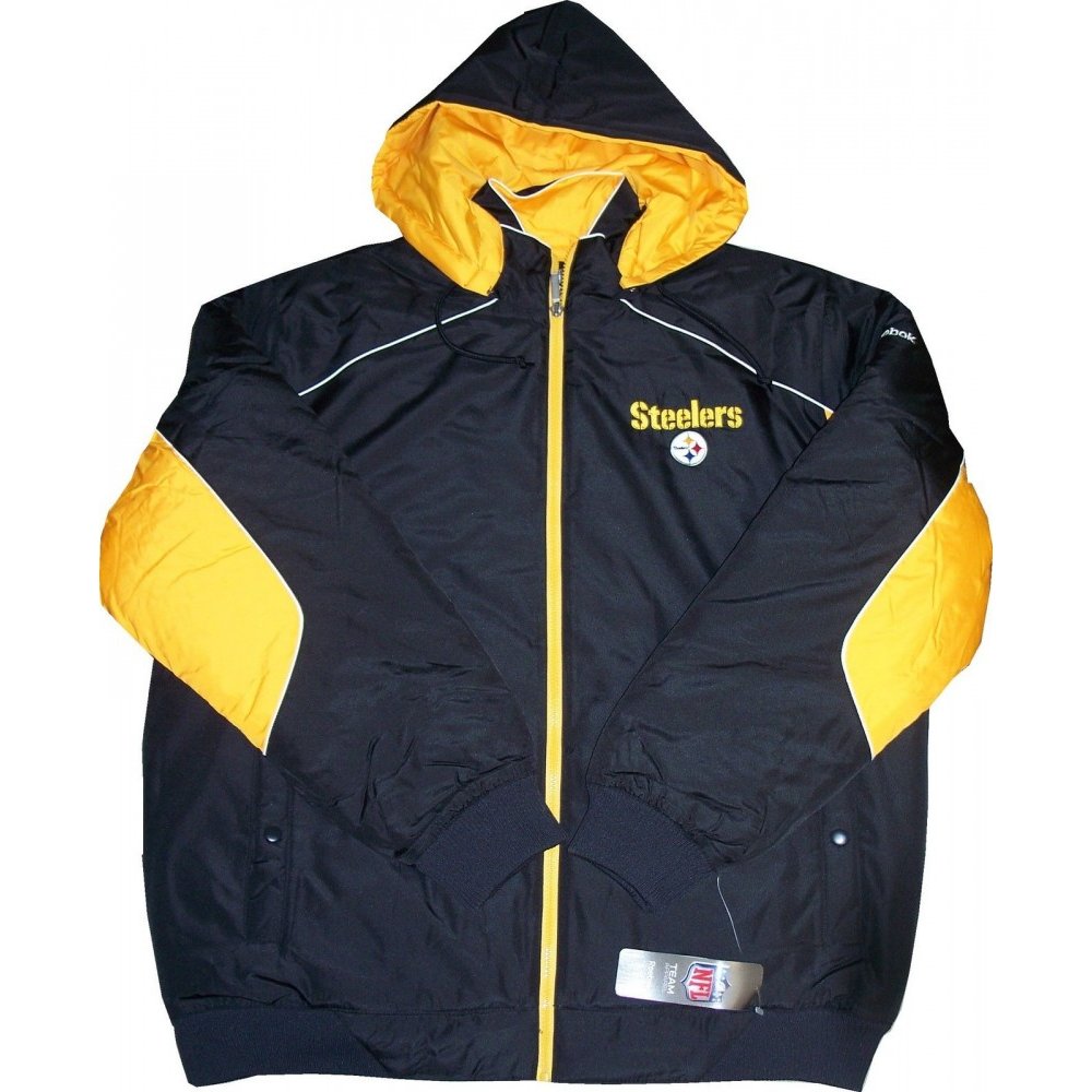 Pittsburgh Steelers Reebok NFL Black/Gold Hooded Full-Zip Winter