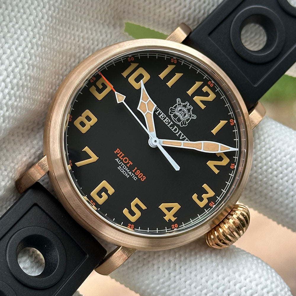 Steeldive Watch Coupon | SD1903S Bronze Pilot Watch | Steeldives