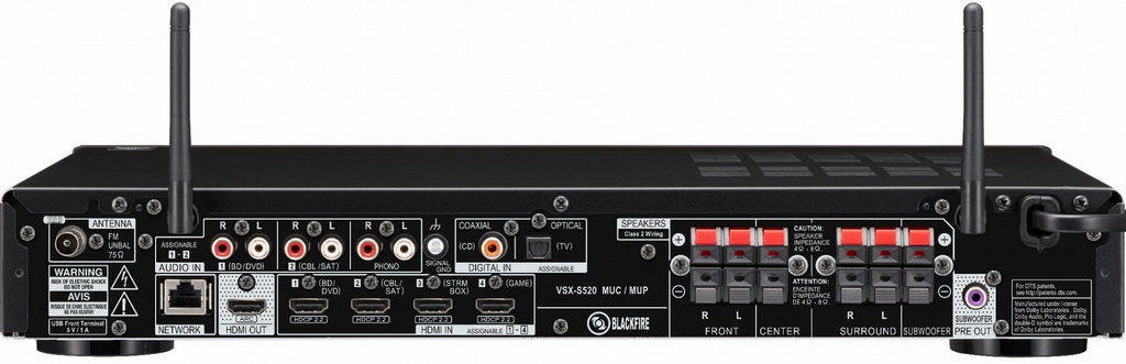 Pioneer VSX-S520 AV Receiver: Compact Design with Wireless