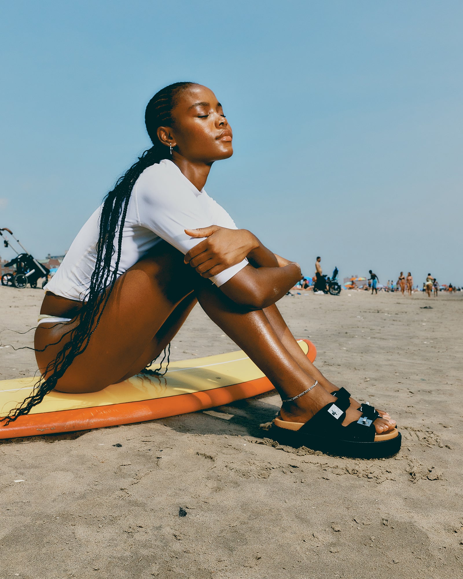 BIGSCHMONA Black/Black Suede Women's Platform Slide Sandal – Steve