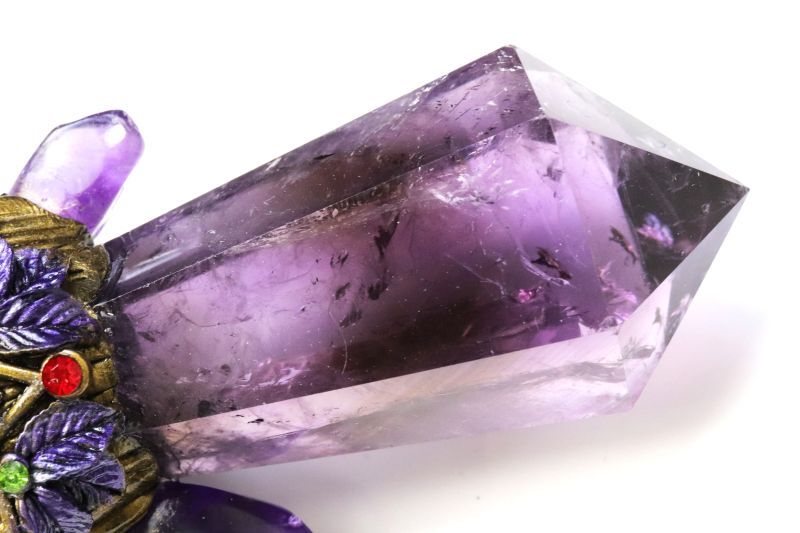 クリスタルワンド 水晶＆アメジスト バラ 五芒星 エネルギー 浄化